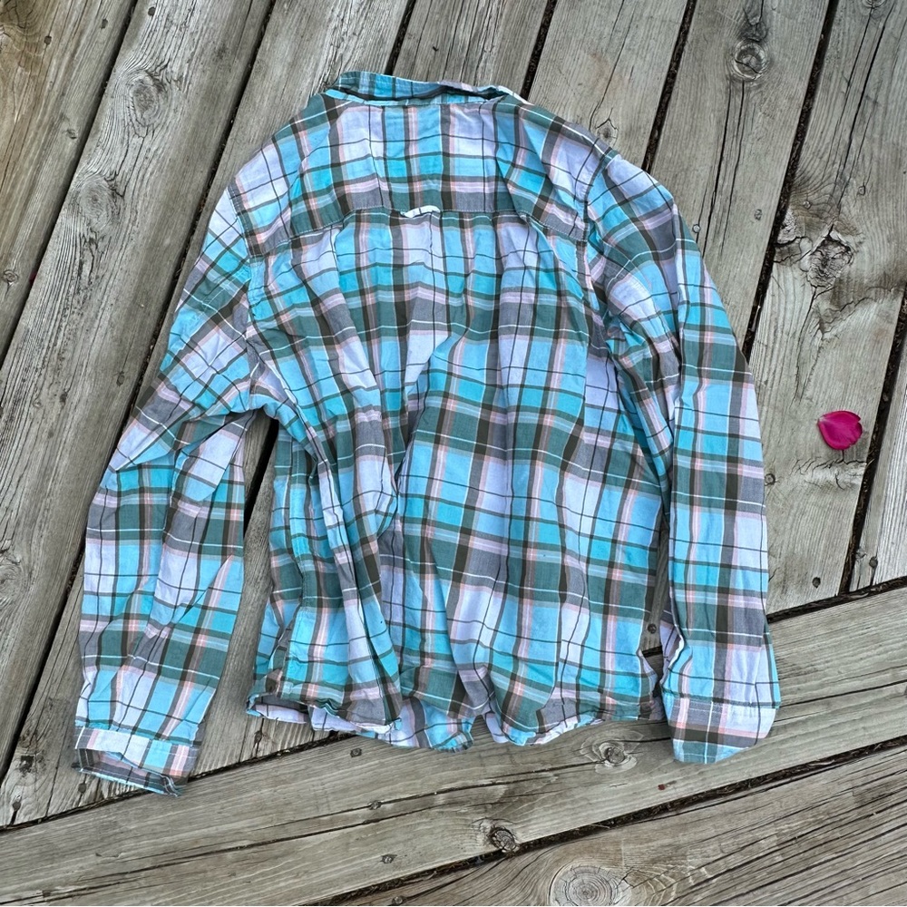 Blue Plaid Button Down - image 3